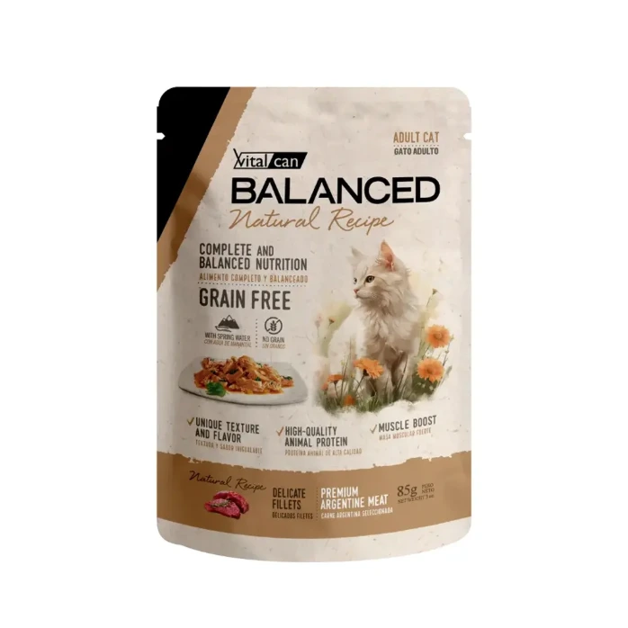 [Vit-1320971] Balanced Nat Recipe Pouch Gato Adulto Carne