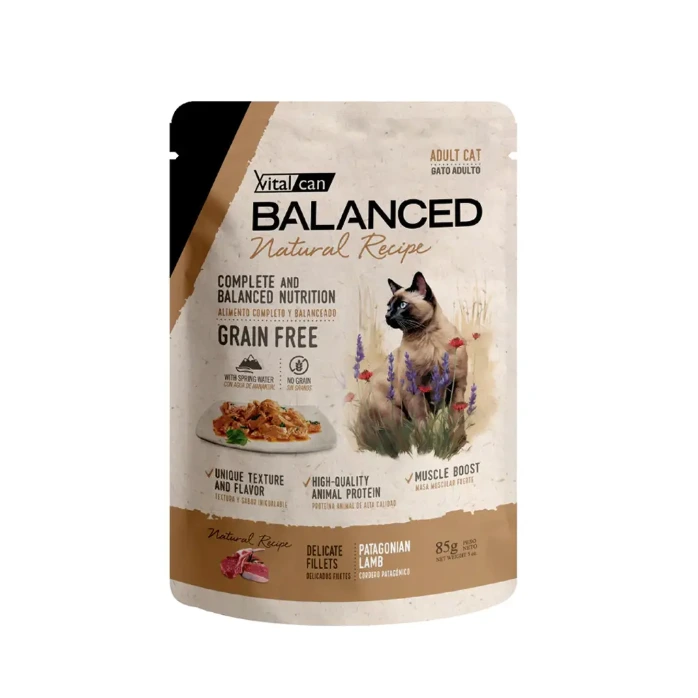 [Vit-1320951] Balanced Nat Recipe Pouch Gato Adulto Cordero