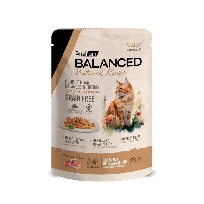 [Vit-1320981] Balanced Nat Recipe Pouch Gato Adulto Salmón y Cordero