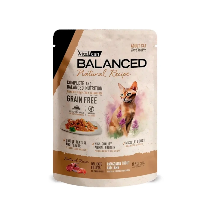 [Vit-1320941] Balanced Nat Recipe Pouch Gato Adulto Trucha y Cordero