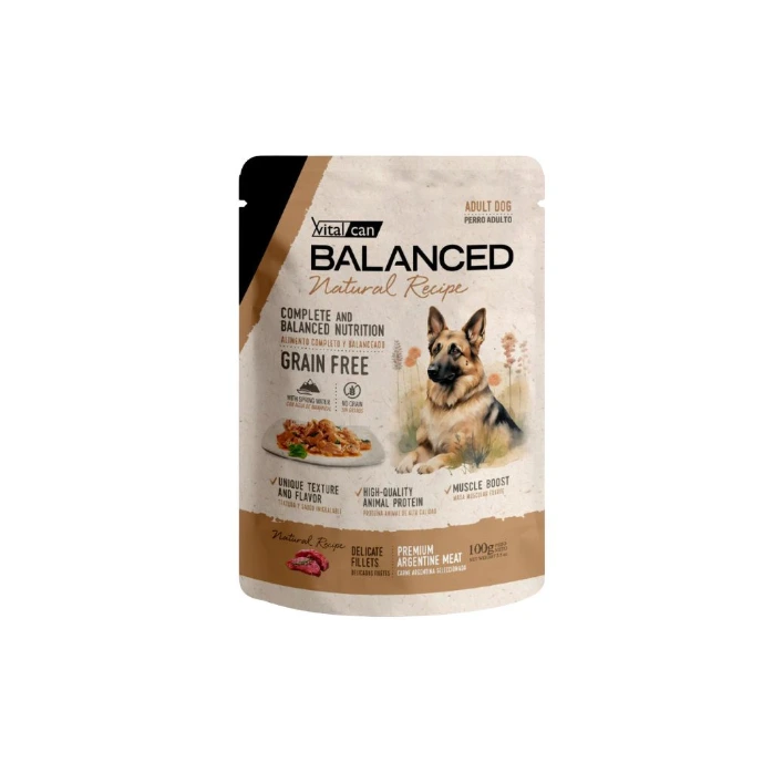 [Vit-1320911] Balanced Natural Recipe Pouch Perro Adulto Carne