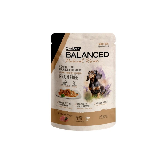 [Vit-1320921] Balanced Natural Recipe Pouch Perro Adulto Cerdo