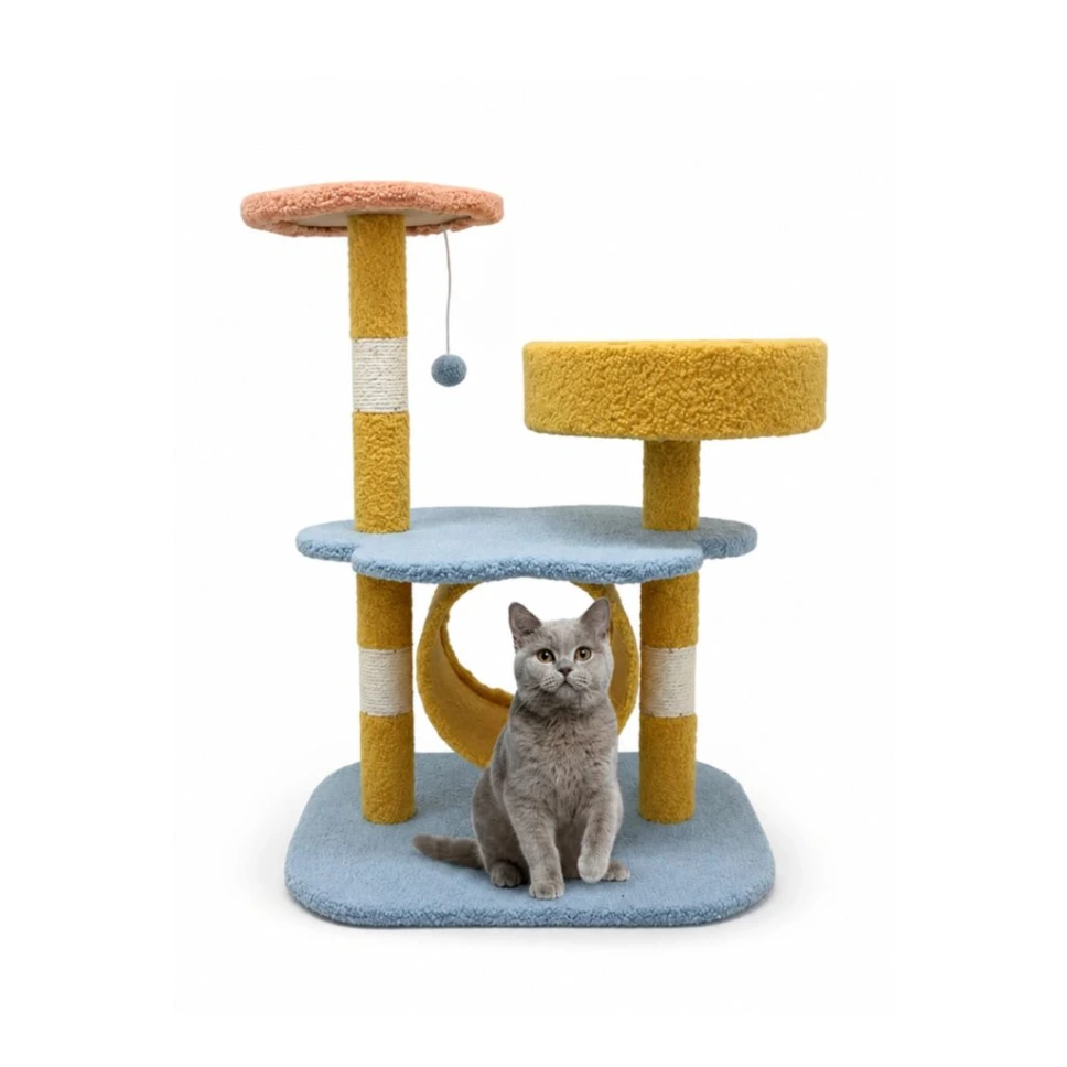 Arbol P/Gatos Amarillo Con Plataforma 49*40*65